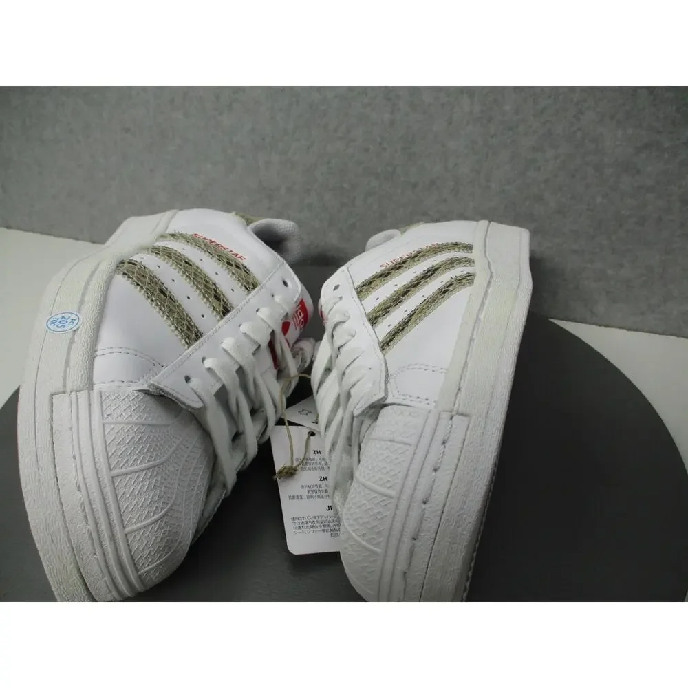 Adidas Originals Superstar White/Scarlet/Snakeprint Womens Sz 8.5